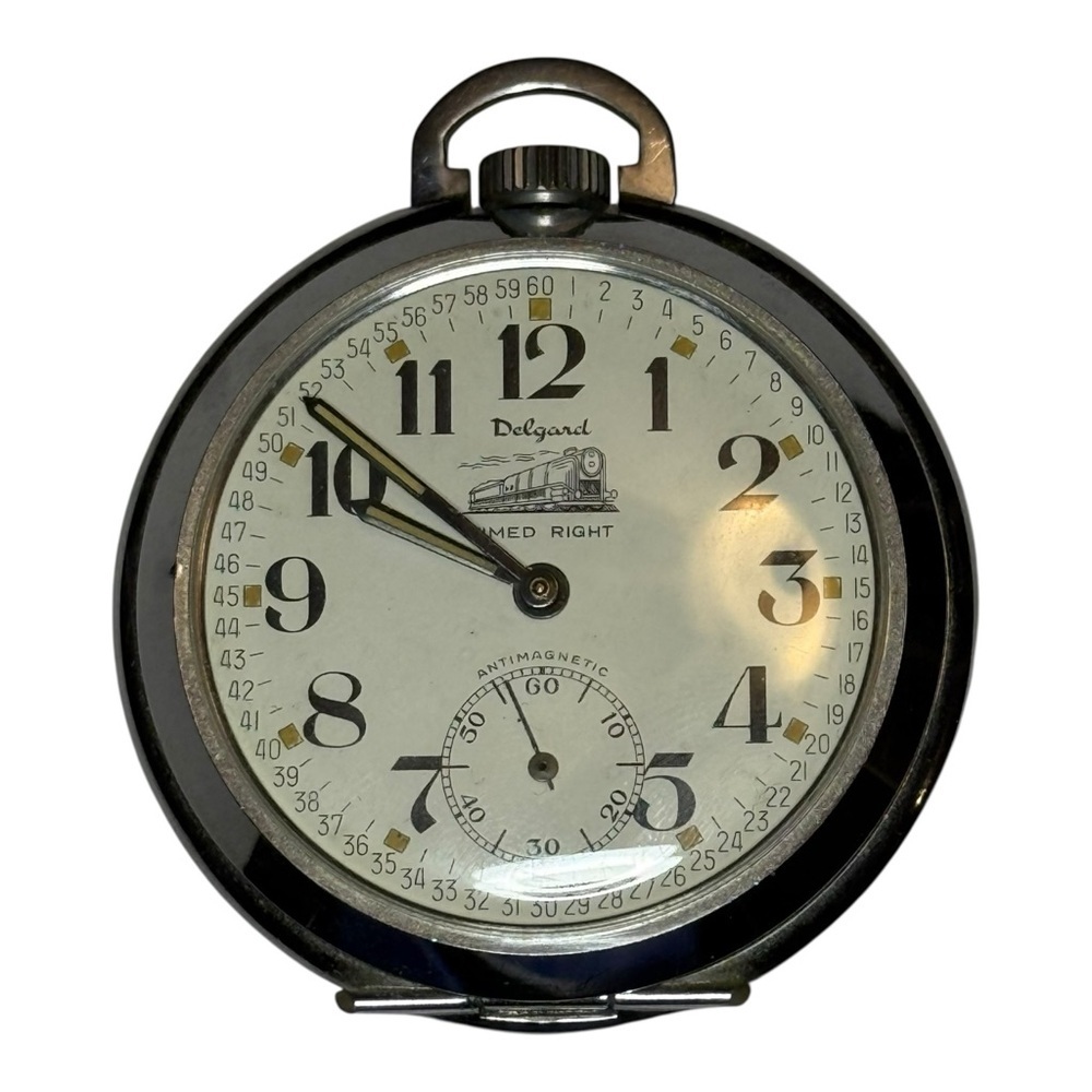 Delgard Timed Right Antimagnetic Pocket Watch Made In Germany 46/0b